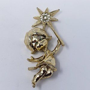 Vintage Tancer II Guardian Angel Star Brooch Pin